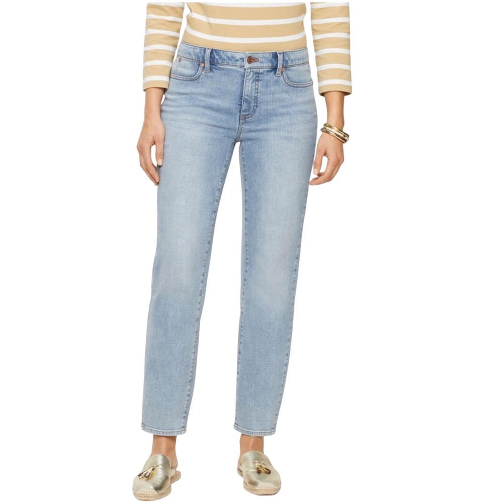 Talbots Straight Leg Jeans Womens 10P Blue Flawless Five Pocket Denim Bluebird